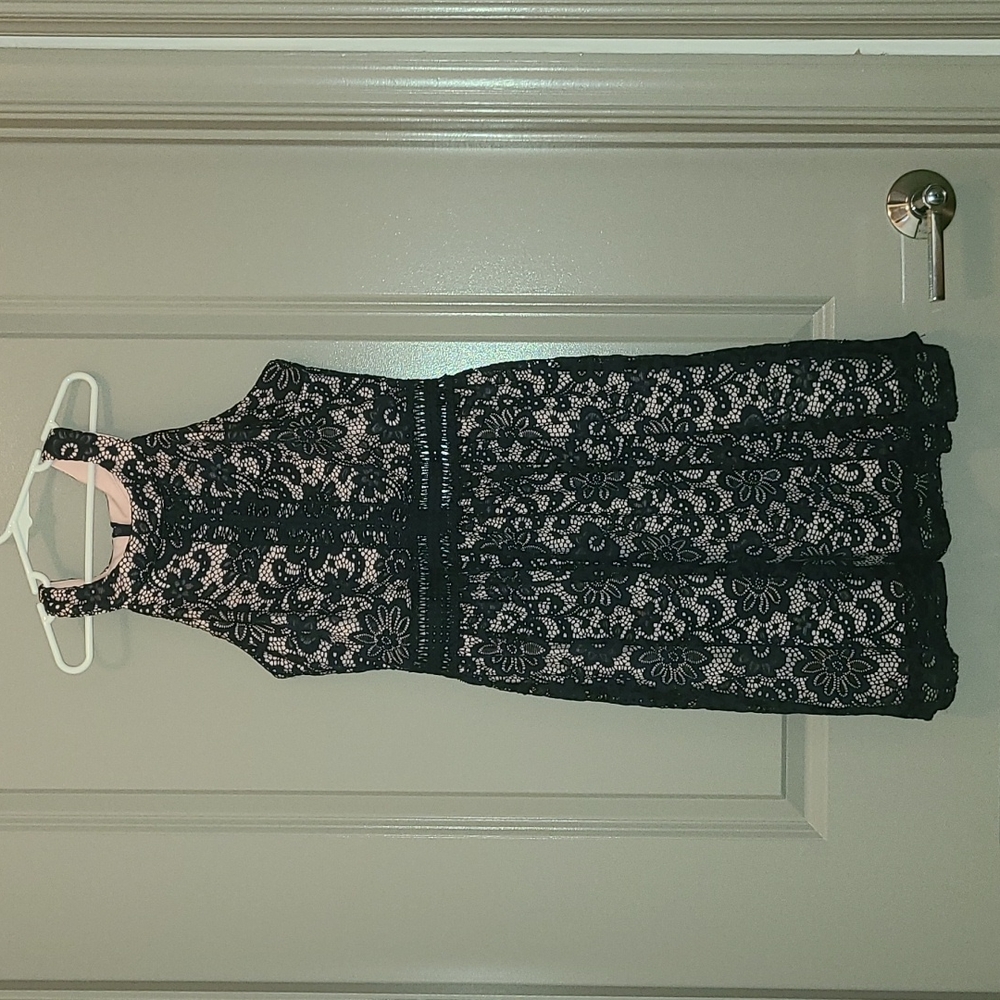 Navy Blue Lace Dress